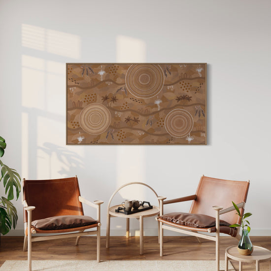 Golden Land | Aboriginal Art Print | By Clara and Emily Trindall