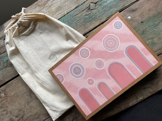 Connected in Love | Unique Aboriginal Art stone print Krubi creative