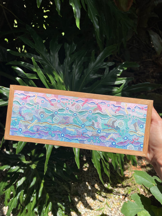 Wattamolla | Unique Aboriginal Art stone print | By Clara Trindall