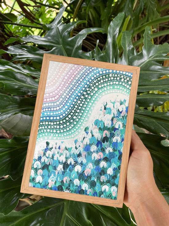 Changing Times | Unique Aboriginal Art Stone print 210mm x 150mm Krubi creative