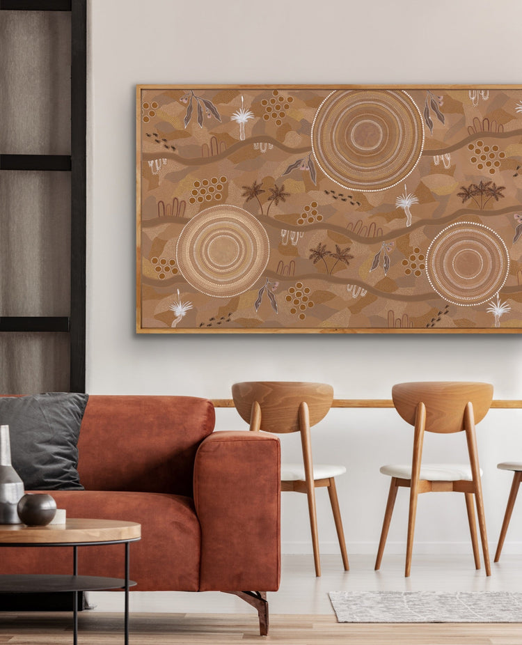 Golden Land | Aboriginal Art Print | By Clara and Emily Trindall Krubi creative