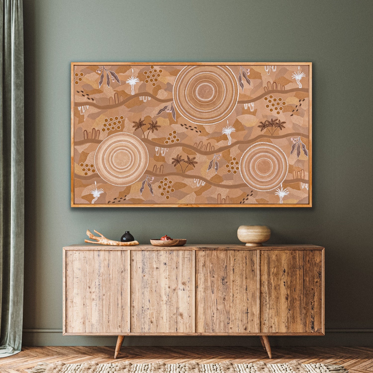 Golden Land | Original Hand Painted Aboriginal Artwork | By Clara and Emily Trindall Krubi creative