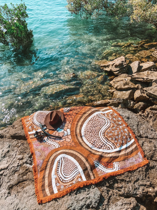 Journey through Mountains / Throw Rug Krubi creative